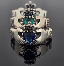 Load image into Gallery viewer, Claddagh ring CZ