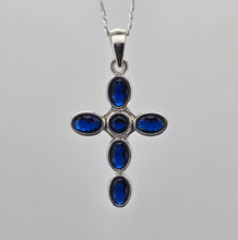 Load image into Gallery viewer, Navy Blue Cross Pendant