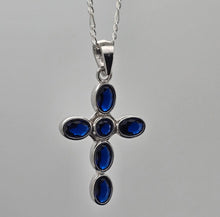 Load image into Gallery viewer, Navy Blue Cross Pendant