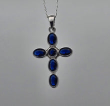 Load image into Gallery viewer, Navy Blue Cross Pendant