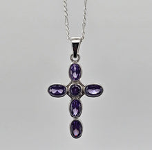 Load image into Gallery viewer, Purple Cross Pendant