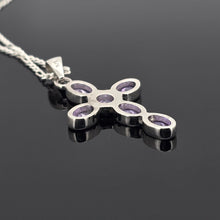 Load image into Gallery viewer, Purple Cross Pendant