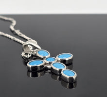 Load image into Gallery viewer, Turquoise Blue Cross Pendant