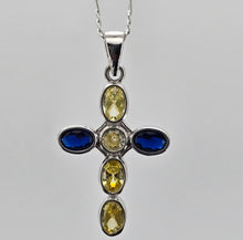Load image into Gallery viewer, Yellow and Blue Cross Pendant