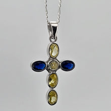 Load image into Gallery viewer, Yellow and Blue Cross Pendant
