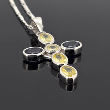 Load image into Gallery viewer, Yellow and Blue Cross Pendant