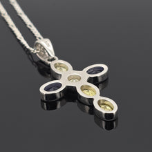 Load image into Gallery viewer, Yellow and Blue Cross Pendant