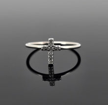 Load image into Gallery viewer, Cross Ring with CZ