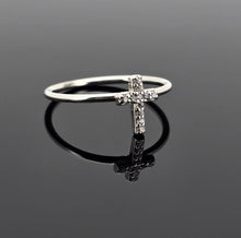 Load image into Gallery viewer, Cross Ring with CZ