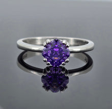 Load image into Gallery viewer, Square Solitaire CZ Ring
