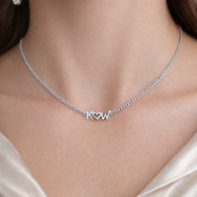 Load image into Gallery viewer, Custom Two-Initial Necklace or Bracelet with Heart – Personalised Gold or Silver Jewellery Gift