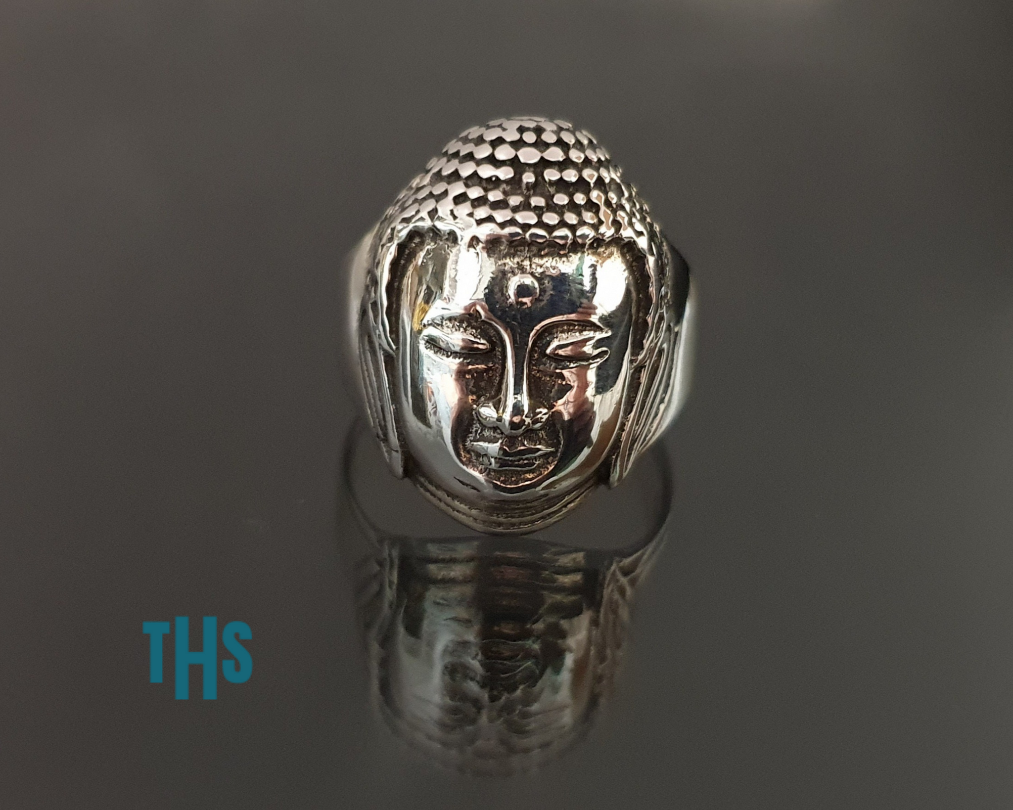 Sterling silver 2025 buddha ring